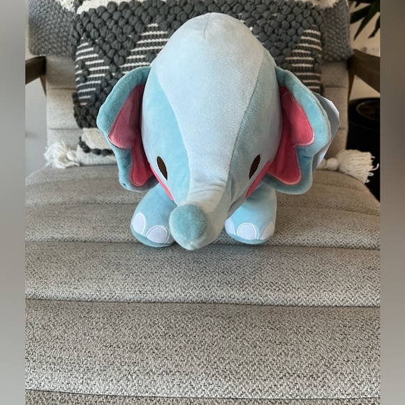 Fao Schwarz Baby Elephant Plush Blue Pink Stuffed Animal Floppy Ears 2018 15" - Picture 5 of 8